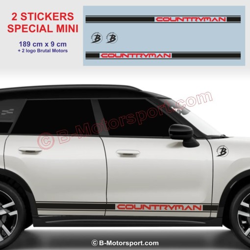 COUNTRYMAN - Pack de 2 stickers bas de caisse pour Mini Cooper - Design 4