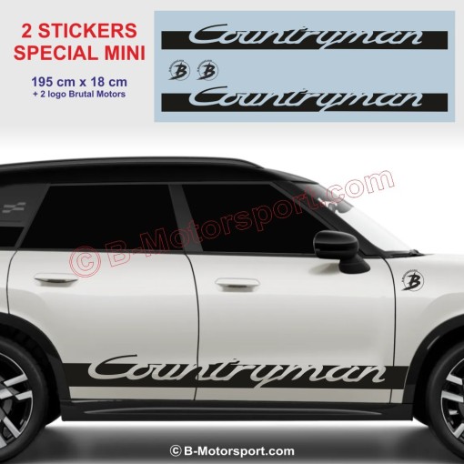 COUNTRYMAN - 2 side skirt sticker decals for Mini - Design 5
