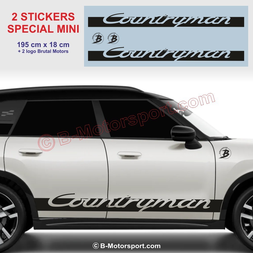 COUNTRYMAN - Pack de 2 stickers bas de caisse pour Mini Cooper - Design 5