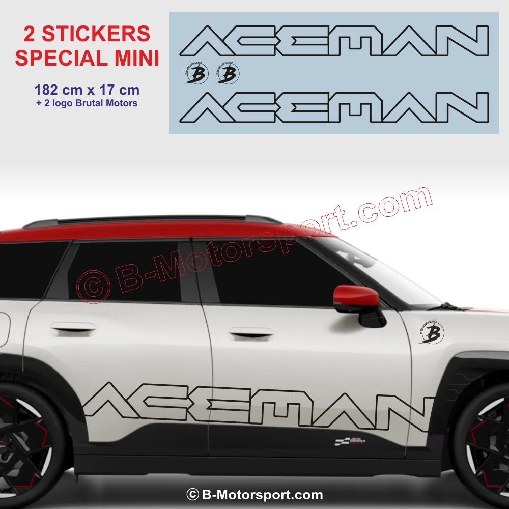 ACEMAN - 2 Seitenstreifen Aufbleber für MINI - Design 2