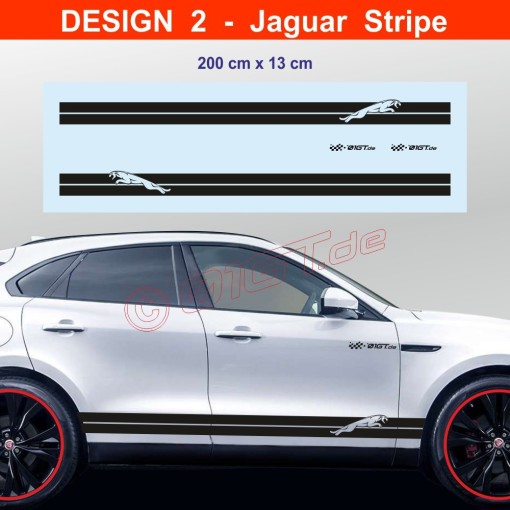 Racing Stripes - 2 side skirt sticker decals for JAGUAR E-PACE
