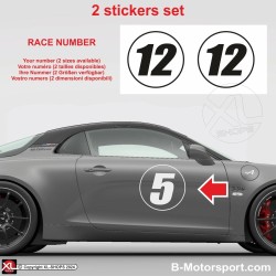 Racing number sticker in 2 copies - Impact look