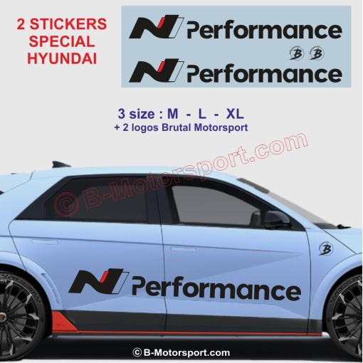 N PERFORMANCE Bandes Sport - Pack de 2 stickers bas de caisse pour toutes HYUNDAI