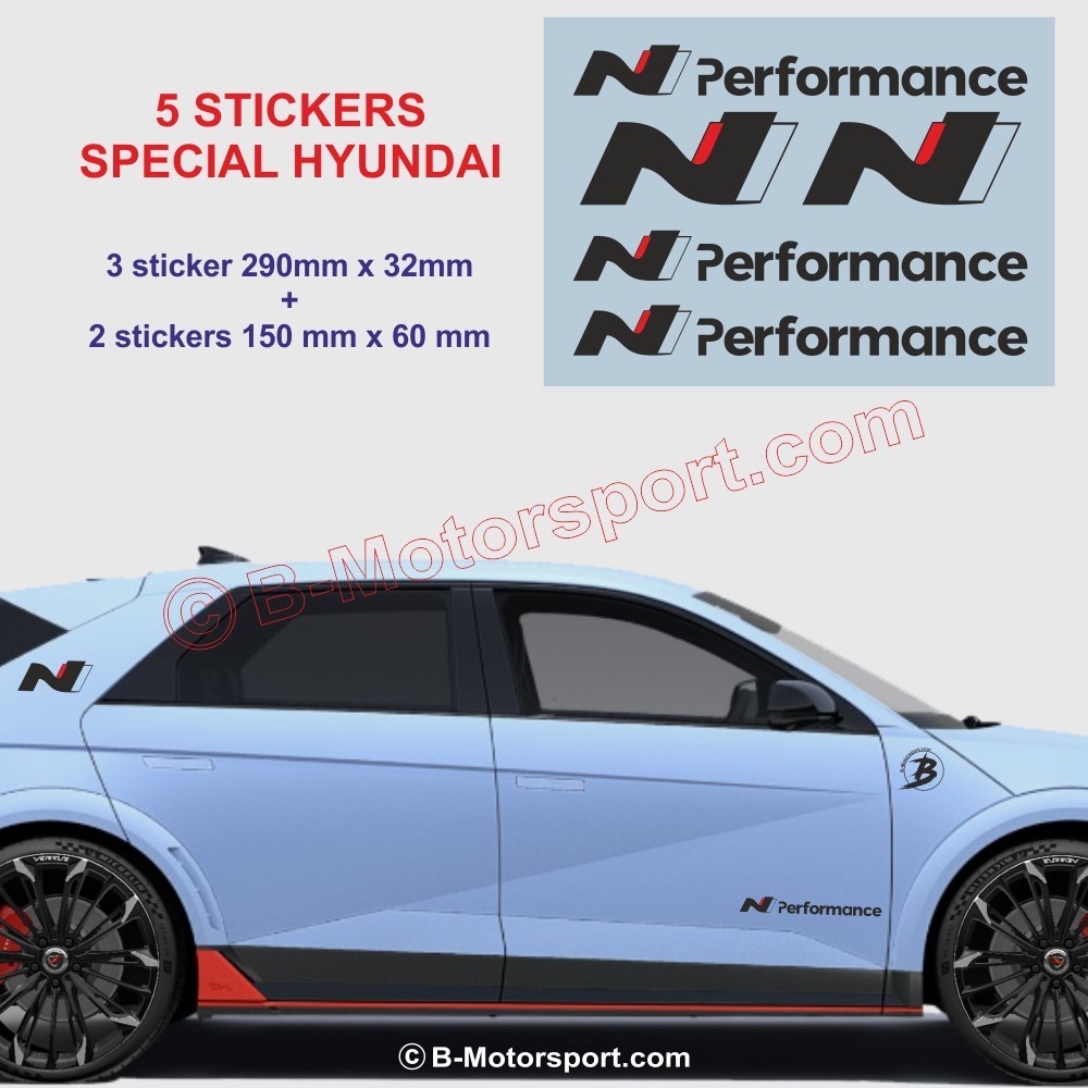 HYUNDAI N PERFORMANCE - 5 side sticker decals