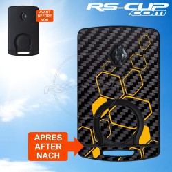 Carbon Look sticker 4 buttons Key for Renault