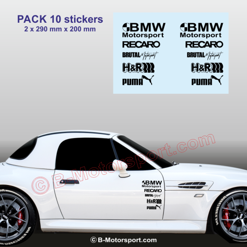 BMW Z3 Z4 - Pack 10 stickers logo racing