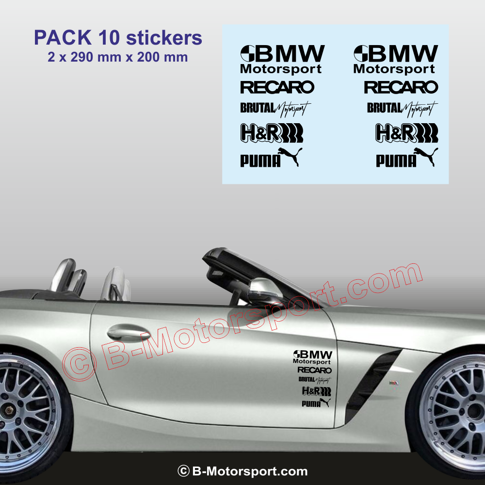 BMW Z3 Z4 - Pack of 10 racing logo stickers