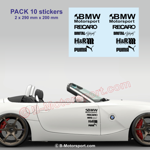BMW Z3 Z4 - Pack 10 stickers logo racing