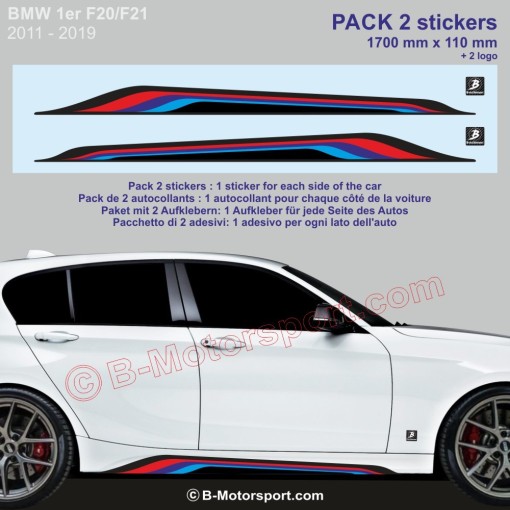 1er BMW Seitenstreifen Aufkleber 170 cm M-Power Farben