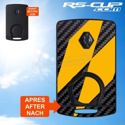 Carbon Look sticker 4 buttons Key for Renault