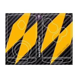 RS-Gelbe Rauten-Carbon Look sticker 4 buttons Key for Clio 4 Megane 3 Scenic 3 Captur