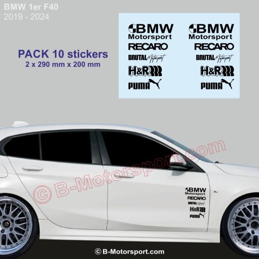 BMW Serie 1 - Confezione da 10 adesivi con logo racing