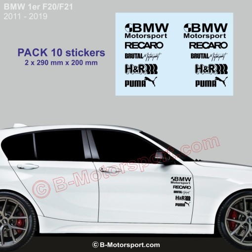 BMW Série 1 - Pack 10 stickers logo racing