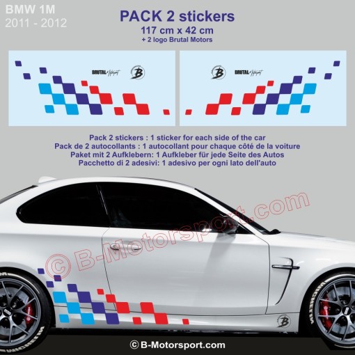 BMW Série 1 - 2 sticker damier 120 cm coloris M-Power
