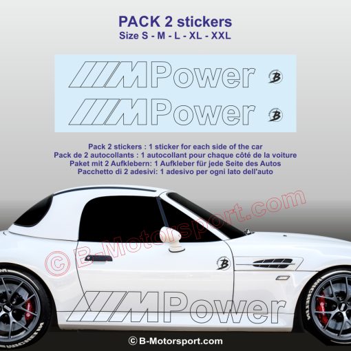 M-POWER outline BMW Z3 Z4 -  Seitenstreifen Pack mit 2 Aufkleber
