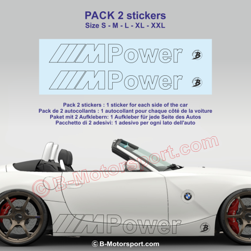 M-POWER outline BMW Z3 Z4 - Pack 2 autocollant bas de caisse