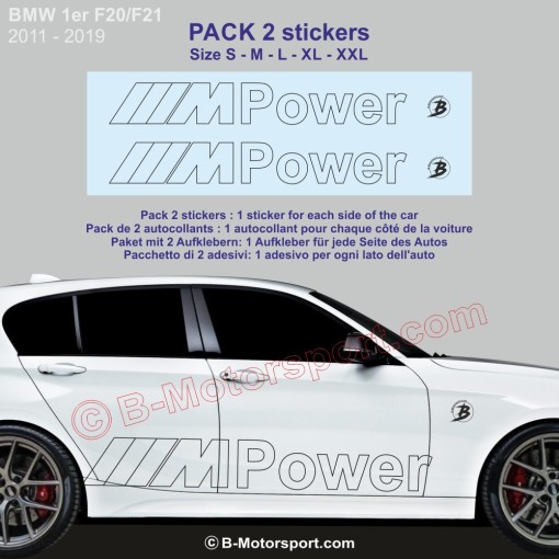 M-POWER outline 1er Serie BMW -  Seitenstreifen Pack mit 2 Aufkleber