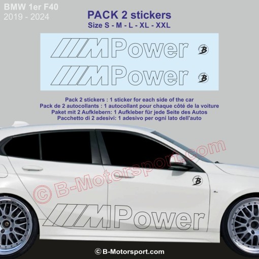 M-POWER outline BMW Serie 1 - 2 adesivi laterale racing