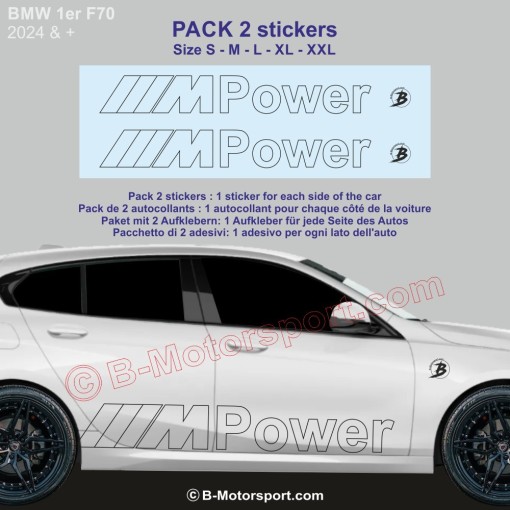 M-POWER outline BMW série 1 - Pack 2 autocollant bas de caisse