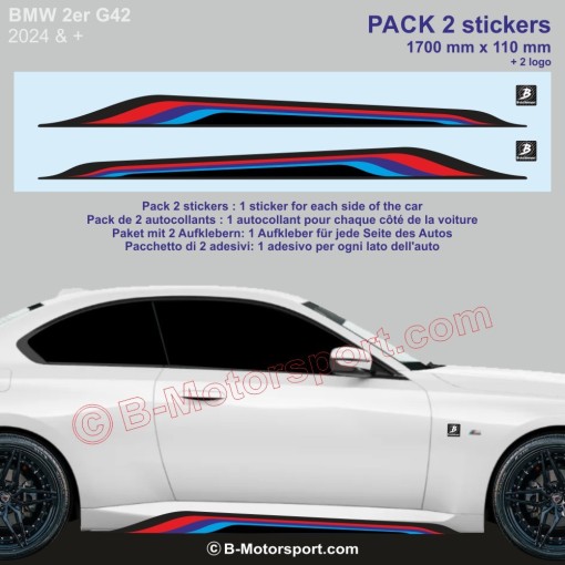 BMW series 2 - Sticker for side skirts with M-Power colors