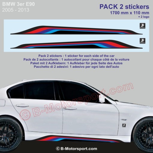 3er BMW Seitenstreifen Aufkleber 170 cm M-Power Farben
