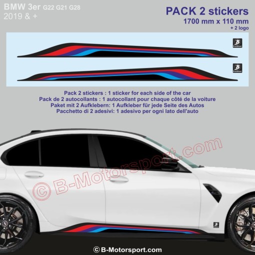 BMW série 3 - 2 sticker pour bas de caisse coloris M-Power