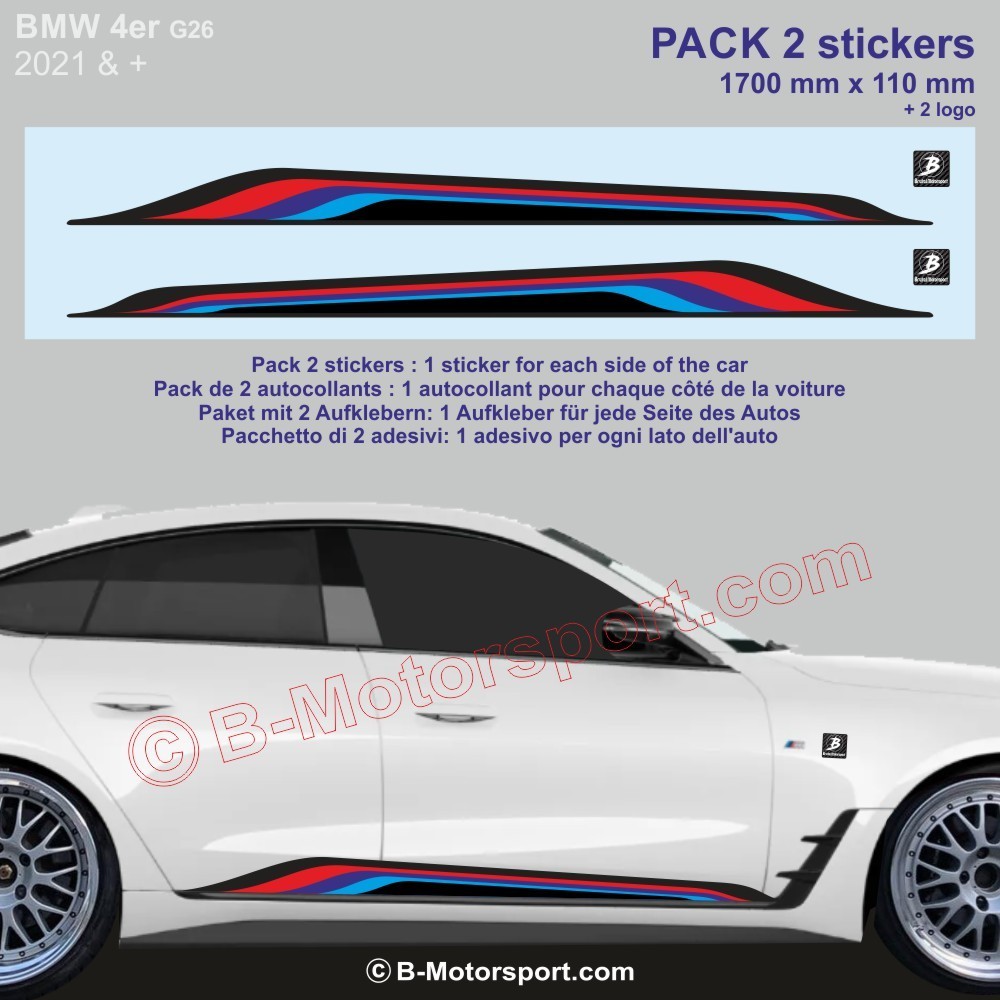 BMW series 4 - Sticker for side skirts with M-Power colors