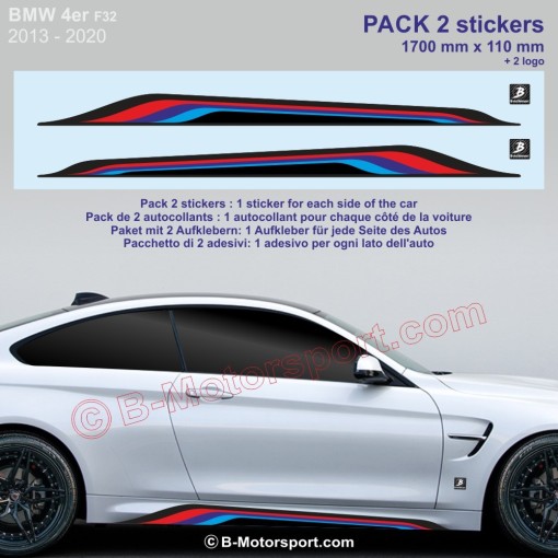 Adesivo BMW serie 4 per sottoporta con colori M-Power