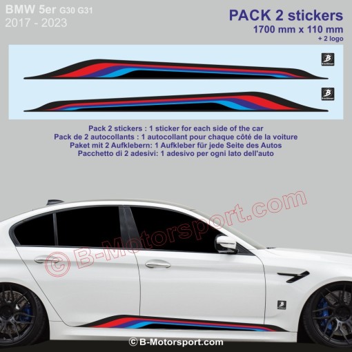 BMW series 5 - Sticker for side skirts with M-Power colors