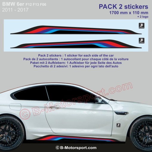 BMW series 6 and 8 - Sticker for side skirts with M-Power colors