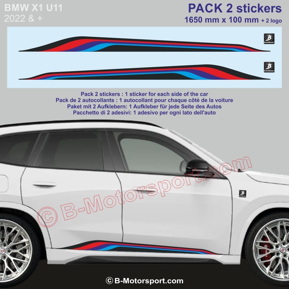BMW X1 - 2 sticker pour bas de caisse coloris M-Power