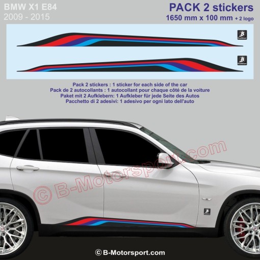 BMW X1 - 2 sticker pour bas de caisse coloris M-Power