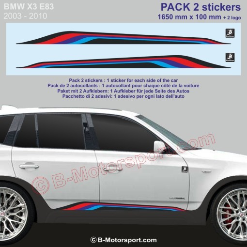 BMW X3 - 2 sticker pour bas de caisse coloris M-Power