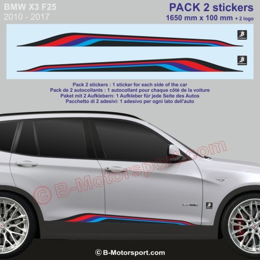 BMW X3 Seitenstreifen Aufkleber 170 cm M-Power Farben