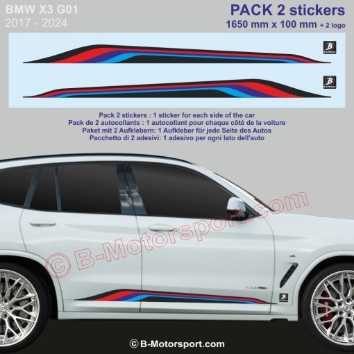 BMW X3 - 2 sticker pour bas de caisse coloris M-Power