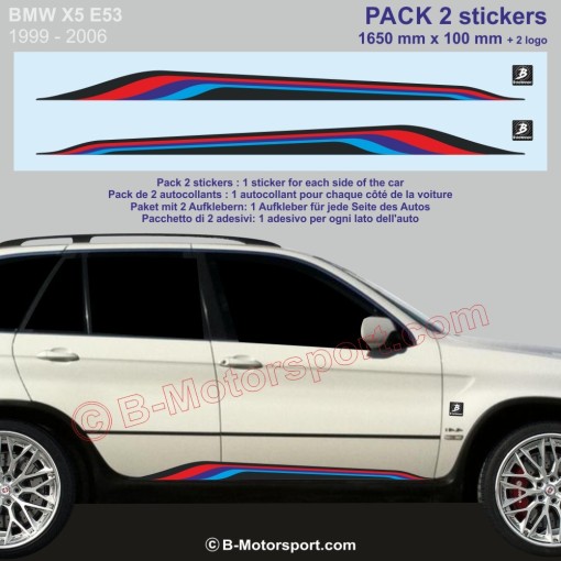 BMW X5 Seitenstreifen Aufkleber 170 cm M-Power Farben