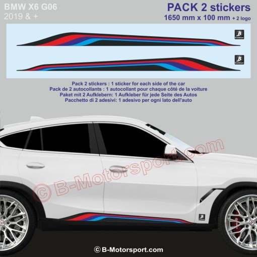 BMW X6 - 2 sticker pour bas de caisse coloris M-Power