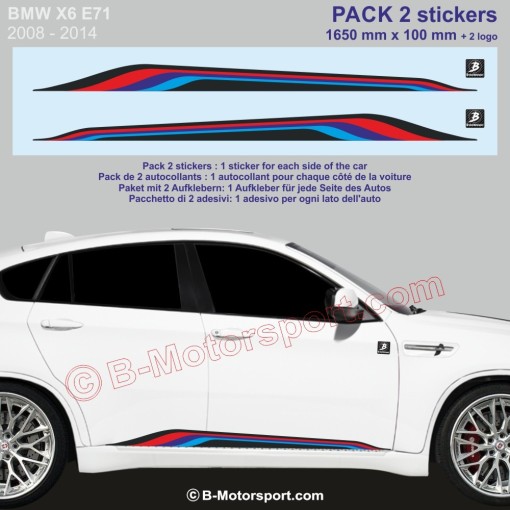 BMW X6 - Sticker for side skirts with M-Power colors