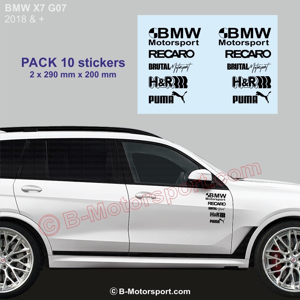 BMW X7 - Pack mit 10 Racing-Logo-Aufklebern