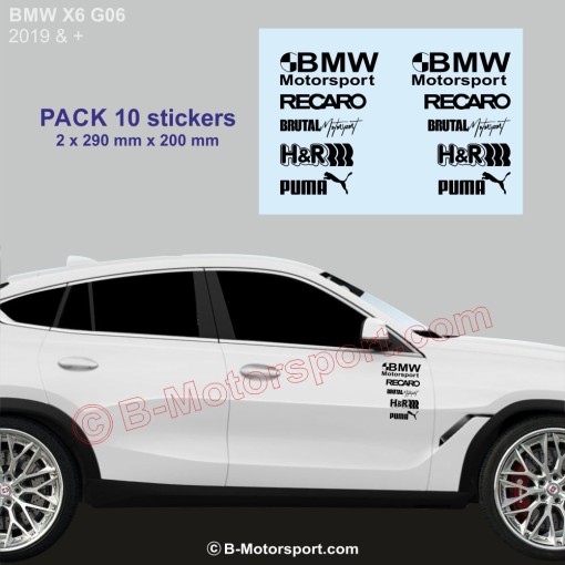 BMW X6 - Pack of 10 racing logo stickers
