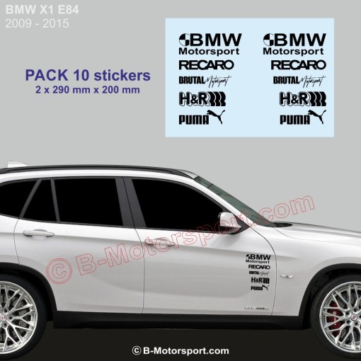 BMW X1 - Pack of 10 racing logo stickers