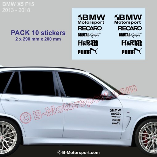 BMW X5 - Pack 10 stickers logo racing