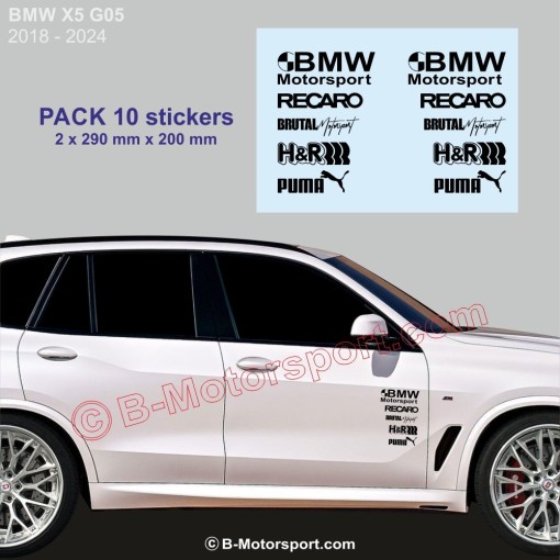 BMW X5 - Pack of 10 racing logo stickers