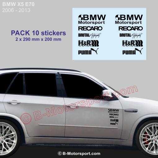 BMW X5 - Pack 10 stickers logo racing