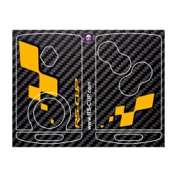 RS logo Carbon Look sticker 4 buttons Key for Clio 4 Megane 3 Scenic 3 Captur