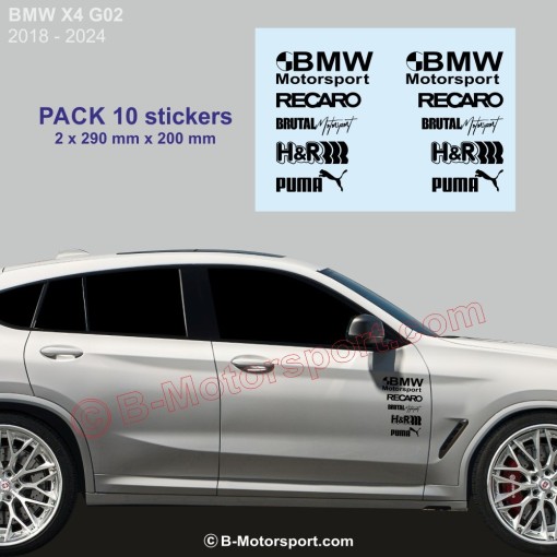 BMW X4 - Pack of 10 racing logo stickers