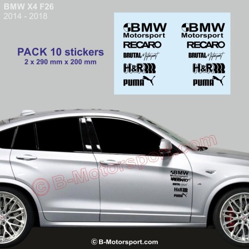 BMW X4 - Pack of 10 racing logo stickers