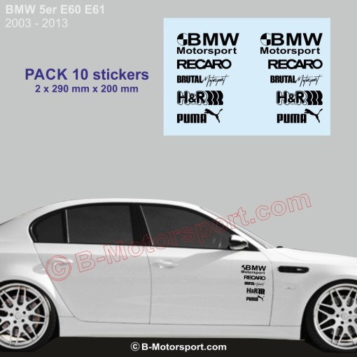 BMW 5 Serie - Pack of 10 racing logo stickers
