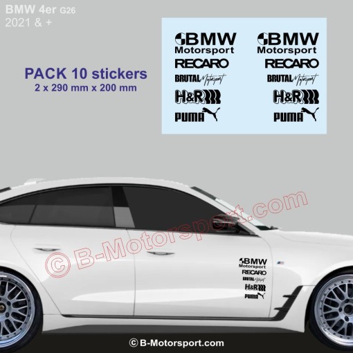 BMW Serie 4 - Confezione da 10 adesivi con logo racing