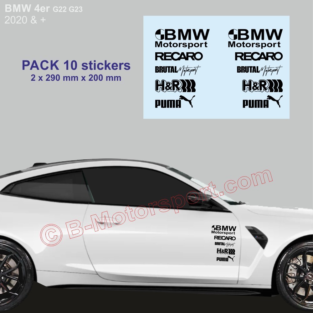 BMW Serie 4 - Confezione da 10 adesivi con logo racing
